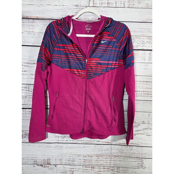 Nike Dri-Fit Women's Full Zip Hoodie Jacket Pink Magenta size Large - Picture 1 of 3